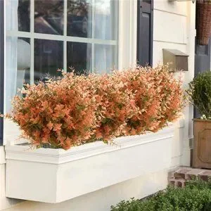 Fall Color Boxwood Accents | 8 Bundles Artificial Fall Boxwood No Fade Faux Autumn Plants ...